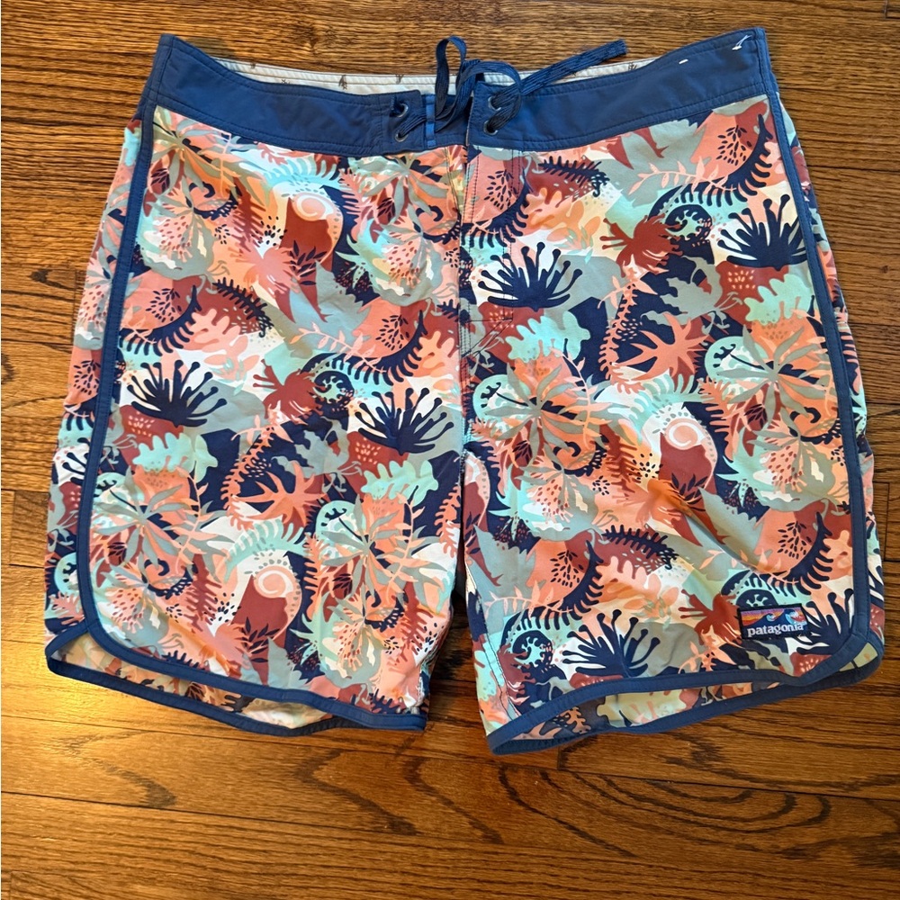 Patagonia Abstract Pink and Blue Shorts